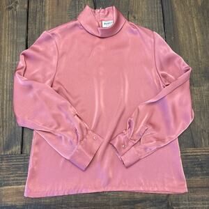 Women’s Pendleton Size 2 Pink Long Sleeve‎ Mock Neck Pullover, Polyester